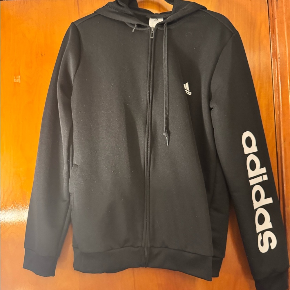 Adidas Black Hoodie with White Logo